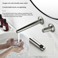 Robinet mural en cuivre au design moderne, vente en gros d'usine, avec sortie encastrée pré-câblée, pour lavabo dissimulé, eau froide et chaude