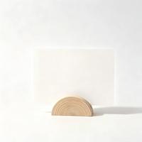 Support de cartes de visite, de menus et de prix en bois de lotus, style minimaliste semi-circulaire, base de décoration pour mariage et fête