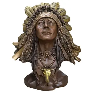 Tùy chỉnh kim loại Bronze Ấn Độ bức tượng bán thân để bán