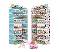 Meuble à chaussures multicouche combiné, simple et compact, anti-poussière, multifonctionnel, pour salon, de forme carrée