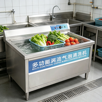 Fruit- en groentewasmachine, commerciële vortex-belletjesreinigingsmachine, roestvrijstalen groentewasserapparatuur