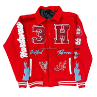 Chaquetas Varsity Personalizadas OEM para Invierno, Chaquetas Universitarias Vintage Unisex al por Mayor con Parches de Chenilla y Logotipo Bordado