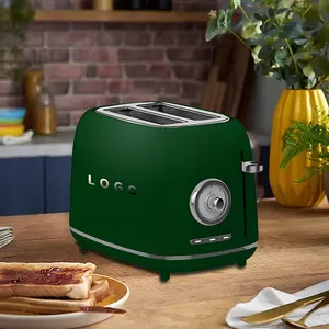 Ретро кухня высокоскоростной нагревательный элемент тостер зеленый тостер