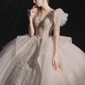 Jancember LSMX056 Vestidos de novia de mujer de manga larga exóticos 2024 - Product Image 4