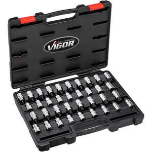 VIGOR - V2496 Screwdriver <b>socket</b> set (36 pcs.) - EAN 4047728024969 HAND <b>SOCKETS</b> 1/2" - Product Image 1