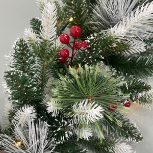 <span class=keywords><strong>Guirlande</strong></span> <span class=keywords><strong>de</strong></span> Noël LED éclairée <span class=keywords><strong>de</strong></span> 9 pieds, effet neige, en pin givré, pour la décoration <span class=keywords><strong>de</strong></span> la maison et des fêtes - Product Image 3