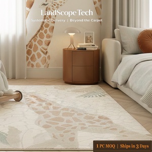 Tapis de maison LandScopeTech Funny Animals en polypropylène et polyester, poils de 9 mm, antidérapant, lavable, tissé à la machine, avec support en jute, facile à nettoyer - Product Image 1