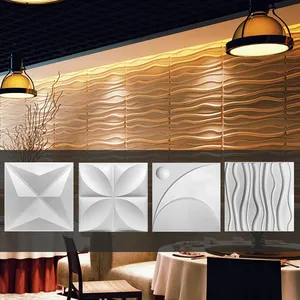 Tuiles murales 3D peignables, imperméables, décoratives, en PVC, panneau mural 3D, couleur blanche, panneaux muraux 3D - Product Image 1