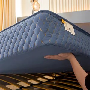 Coprimaterasso trapuntato custodia a prova di insettaggio a molla con chiusura a molla in 100% in poliestere, letto matrimoniale, coprimaterasso con cerniera - Product Image 4