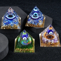 Pyramide d'orgonite personnalisable de 6 cm, œil maléfique, pyramides en cristal sculptées, ornement, guérison énergétique, méditation, coloré, directement de l'usine
