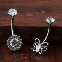 Anneau de ventre en titane à la mode nombril Piercing bijoux à filetage interne nombril anneau en gros bijoux de corps