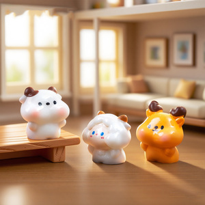 Ornements de dessins animés Kawaii, figurines d'animaux miniatures en résine, décoration de bureau pour la maison, le bureau, la voiture, décorations de gâteaux et cadeaux - Product Image 3