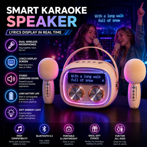 Boîte de chant sans fil 8W à succès avec écran LED, lecteur de musique, deux micros portables, unité sonore rechargeable pour <span class=keywords><strong>la</strong></span> maison, les voyages et le camping - Product Image 4