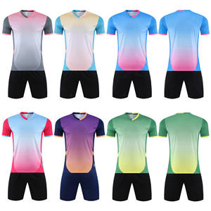 Nuovo ingrosso manica corta <span class=keywords><strong>maglia</strong></span> da calcio set di abbigliamento sportivo ad asciugatura rapida per gli studenti e le competizioni per i bambini adulti - Product Image 2
