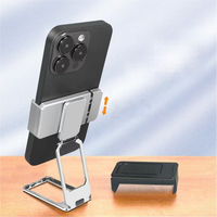 Nouveau support de téléphone magnétique en métal rotatif à 360 degrés, flexible, pliable, à double anneau, carré, pour bureau, mains libres