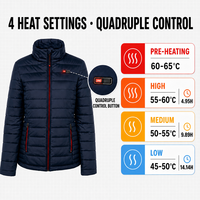 Veste matelassée chauffante pour femmes avec 4 niveaux de chaleur, mode préchauffage et autonomie de 14 heures pour les journées d'hiver