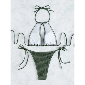 Poyan Print Two <strong>Piece</strong> <strong>Maillot</strong> De <strong>Bain</strong> Sexy High Waist Swimsuit <strong>String</strong> Thong Bikinis &amp; Beachwear Women Bathing Suit - Product Image 2