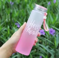 Ming Chuan para niños grande portátil 800ml tipo paja botella de agua lindo oso gradiente diseño verano plástico mano agarre