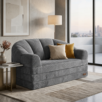 Luxuriöses Muscheldesign Cord-Polster Modernes 2-Sitzer-Sofa Kompressionsverpacktes Loveseat Schlafsofa Villa Wohnmöbel