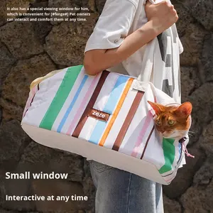 सांस लेने योग्य छोटे कुत्ते पालतू बैकपैक ठोस पैटर्न क्रॉसबॉडी कंधे आउटिंग बैग पोर्टेबल और स्टाइलिश संग्रह - Product Image 4