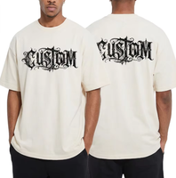 T-shirt Homme Oversize Coupe Boxy 250g 100% Coton Épais Uni Écologique avec Impression Sérigraphique Frontale Logo Personnalisé Style Gothique
