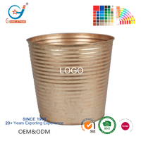 Pot Tanaman dari Logam Galvanis Vintage 0,8 Galon untuk Bunga Dalam dan Luar Ruangan