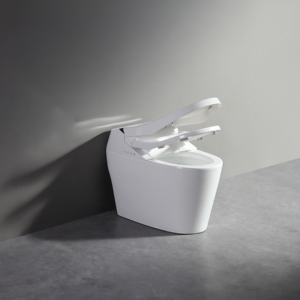<span class=keywords><strong>Toilette</strong></span> intelligente <span class=keywords><strong>de</strong></span> luxe monobloc avec bouclier anti-éclaboussures en mousse, siège chauffant, té<span class=keywords><strong>l</strong></span>écommande incluse, à poser au sol pour salle <span class=keywords><strong>de</strong></span> bain - Product Image 4