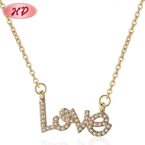 High Quality Costume Jewelry Necklace Sided Lovers Gold Necklace Pendants