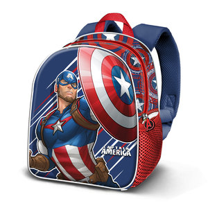 For Marvel Captain America First-Elite 3D <b>Backpack</b>, Blue - Product Image 1