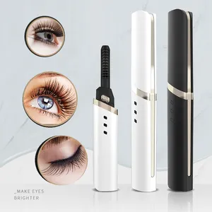 Vente en gros 8151 – Kit d'outils de maquillage électriques miniatures 3D magnétiques en or rose à marque privée, recourbe-cils chauffant en plastique - Product Image 1