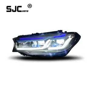 Sjc Tự Động Đèn Xe Đèn Pha Cho BMW 5 Series G30 G38 2018-2020 Đèn Pha Lắp Ráp LED Laser Ban Ngày Chạy Đèn