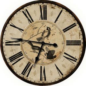 <span class=keywords><strong>Orologio</strong></span> da Parete in Legno Antico con <span class=keywords><strong>Uccelli</strong></span>, Diametro 60cm - Product Image 1