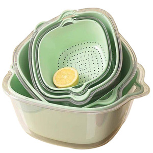 Panier de vidange pour légumes Silver Eyes, ensemble de 8 pièces, design double couche, pour égoutter les fruits et le riz dans la cuisine - Product Image 3