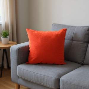 Cuscino e Poggiatesta in Velluto Antelina Arancione Rosso 50*50 Ice Point - Product Image 2