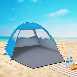 Abri solaire <span class=keywords><strong>de</strong></span> plage d'été léger anti-UV <span class=keywords><strong>pour</strong></span> 2-3 personnes, idéal <span class=keywords><strong>pour</strong></span> pique-nique en bord <span class=keywords><strong>de</strong></span> mer, camping, randonnée, voyage, auvent d'ombrage extérieur - Product Image 2