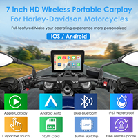 Système de montage stéréo LCD compatible Harley Carpuride avec USB et TV HD, Carplay sans fil portable, radio de moto étanche IP67