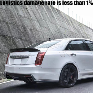 สปอยเลอร์หลังคาร์บอนไฟเบอร์แท้สำหรับ Cadillac CTS Sedan 4 ประตู I4 ปี 2014 2015 2016 2017 รุ่น CTS-V สไตล์สปอร์ต - Product Image 2