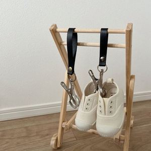 Hanging PU Leather Shoe Stroller <b>Clips</b> Handmade Portable Promotional Baby Shower Gifts Stylish Pram <b>Hook</b> Accessories - Product Image 2