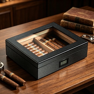 Caja de regalo de madera maciza de alta gama hecha a medida para almacenar varios accesorios y colecciones de cigarros. - Product Image 1