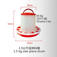 Nouvel distributeur automatique de nourriture pour poulets, style baril, durable, pour usage humide/sec, poignée robuste, facile à utiliser, garantie 1 an, plastique PP
