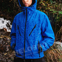 Veste coupe-vent imperméable à capuche en polyester et nylon, réactive à l'eau, pour homme, idéale pour la randonnée en extérieur