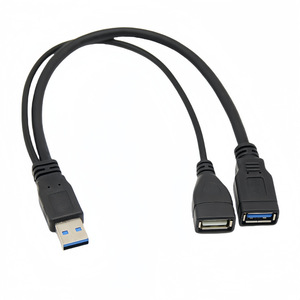 <b>USB</b> 3.0 Male <b>To</b> 2 Female Extension Cable Data Splitter <b>Adapter</b> For Computer Peripheral Devices - Product Image 1