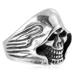Yunnique – bague à la mode en forme de crâne pour hommes, bijoux en argent, design rétro Punk, cadeau - Product Image 3