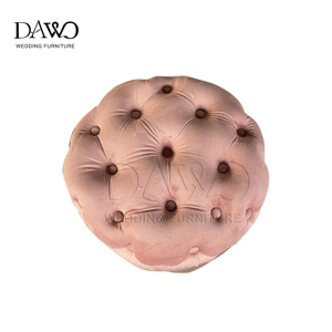 Latest Comfortable Leisure Velvet Round Stool <strong>Pouffe</strong> Ottoman Footstool Chair - Product Image 5