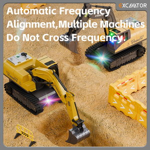 Excavatrice RC en alliage HW-Y1803 <span class=keywords><strong>de</strong></span> haute qualité, <span class=keywords><strong>jouet</strong></span> <span class=keywords><strong>de</strong></span> construction multi-terrain avec pulvérisation, musique et lumières, adapté aux enfants - Product Image 2