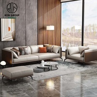 Mobilier italien moderne de luxe pour le salon et la chambre à coucher Canapé d'angle en cuir à 4 places