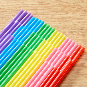 Pailles à boire jetables en <span class=keywords><strong>plastique</strong></span> souple, colorées, longues et épaisses, pour fêtes et bars, vente en gros, Chine - Product Image 2