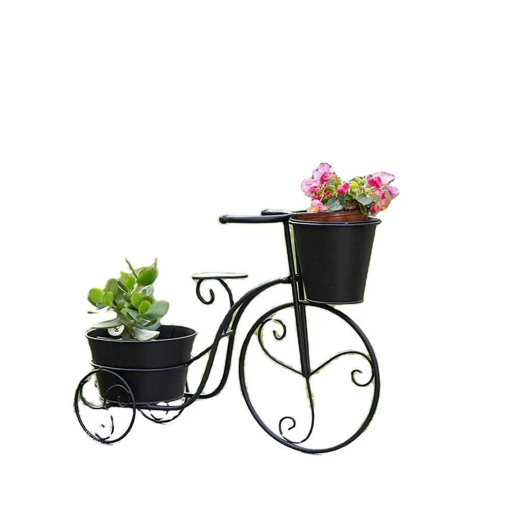 Maliyaw Soporte de Triciclo para macetas de Flores Soporte para Carro de macetas Soporte de Triciclo para macetas de Flores Liner Basket Decoración de Pared para el jardín del hogar Patio