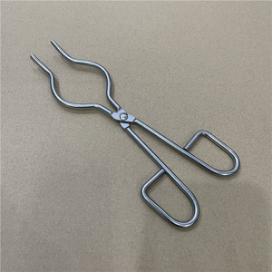 QiMan 10-Inch Stainless Steel Crucible Tongs - 250mm Laboratory Tongs For High Heat