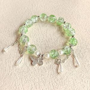 10mm Meteor Butterfly Crystal <b>Beaded</b> <b>Bracelet</b> Colorful Gradient Glass Beads Tassel Pendant Stretch <b>Bracelet</b> - Product Image 6